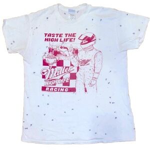 Miller High Life Racing white graphic shirt-Size Small-PreOwned